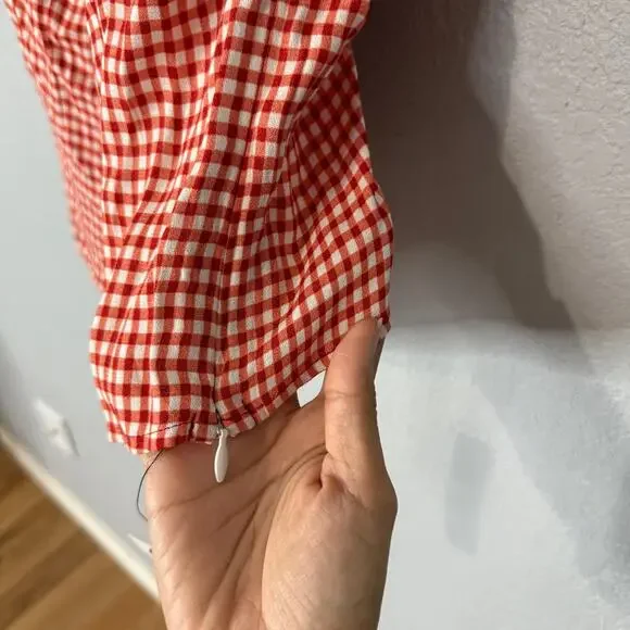 Red Gingham Spaghetti Strap Top - Picture 8 of 10